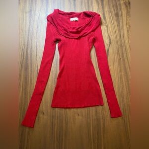 Red Cowl Neck Sweater